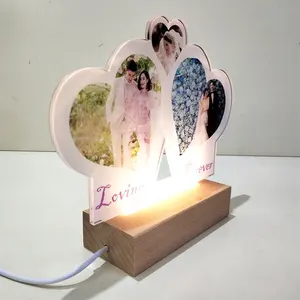 Cornice per foto in acrilico a sublimazione lampada da notte touch lamp acrilico personalizzato vuoto