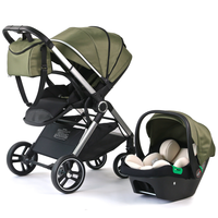 Vente en gros de poussettes pour bébé en lin personnalisées CB908, poussettes pliantes légères et portables, siège auto 3 en 1