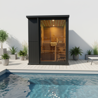 Sauna traditionnel moderne le plus vendu, sauna sec en cèdre et hemlock noir pour 4 à 6 personnes, idéal pour jardin et villa