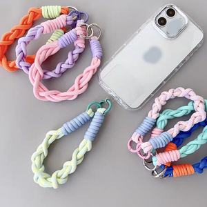 Polyester Adjustable Classic Mobile Phone Lanyard Wrist Strap Charm with Embossing Printing for Promotional Use
