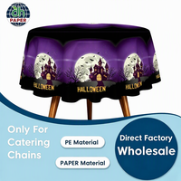 Nappe ronde jetable en papier PE pour Halloween, idéale pour la restauration et les fêtes (vente en gros)
