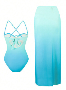 Robe <span class=keywords><strong>de</strong></span> plage en tissu dégradé <span class=keywords><strong>de</strong></span> couleur, maillot <span class=keywords><strong>de</strong></span> <span class=keywords><strong>bain</strong></span> une pièce, vêtements <span class=keywords><strong>de</strong></span> <span class=keywords><strong>bain</strong></span> <span class=keywords><strong>de</strong></span> luxe pour femmes - Product Image 3