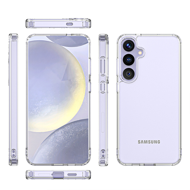 2024 Premium Transparent TPU PC Hybrid Mobile Phone Case Samsung Galaxy S25 Plus Shockproof Magnetic Cover Screen Protector