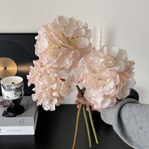Bouquet d'hortensias artificiels, 3 tiges, fleurs en soie, décoration de mariage faite à la main, centre de table, décoration intérieure - Product Image 2