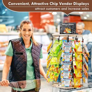 Wooden Display Clip Snack Organizer 360 Degree <b>Rotating</b> Base Candy Rack <b>Desk</b> Stand 5 Layers Modern Simple Design - Product Image 3