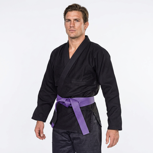 Pantalon d'uniforme d'arts martiaux noir personnalisé avec ceinture violette – Ensemble de vêtements d'entraînement - Product Image 4