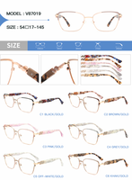 Monture de lunettes œil-de-chat en métal de haute qualité, design élégant et durable, anti-lumière bleue, imprimé animal, légère, convient à toutes les formes de visage, vente en gros