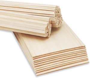 Kit artigianale in legno-10 fogli non finiti 140 bastoncini ideali per modelli fai da te, artigianato, progetti per <span class=keywords><strong>Hobby</strong></span> e ridimensionamento architettonico - Product Image 1