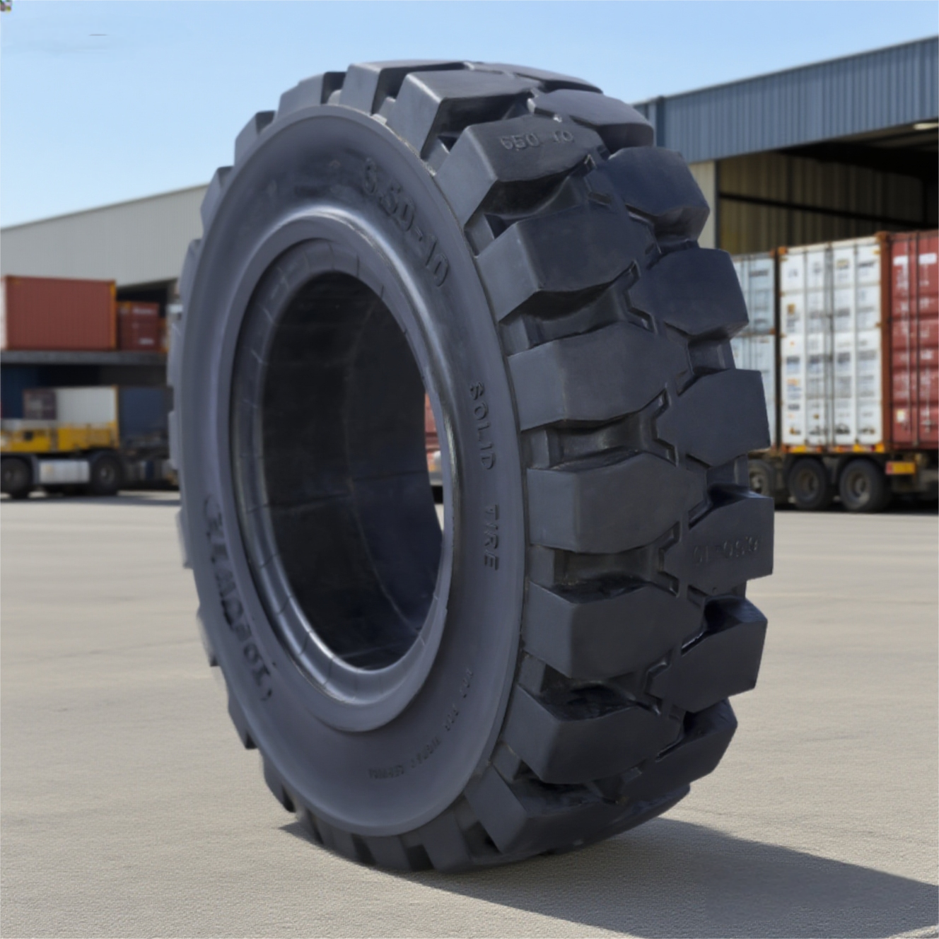 Factory Direct Premium Quality 6.50-10 Forklift Solid Rubber Tire  for  Pallet Truck Tire