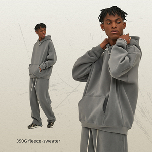 2023 Otoño/Invierno nuevo producto terciopelo suelto 350g marca de moda suéter de hombre de gran tamaño grueso con capucha marca de moda suéter de hombre - Product Image 3