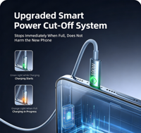 Kabel Pengisian Cepat USB Type C 100W 3A Grosir, Pemutus Otomatis Pintar, Indikator LED, Konektor Aluminium Alloy, PVC, Logo Kustom OEM