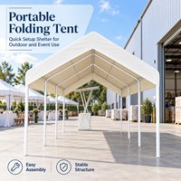 Auvent rétractable en bâche PVC imperméable avec structure en acier galvanisé, abri mobile pour voiture, protection de stationnement extérieur