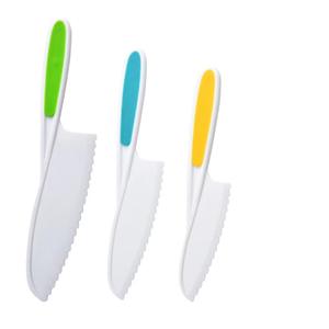 Ensemble de couteaux en plastique pour enfants, 3 pièces, lame dentelée 16.5cm, pour couper les fruits et les légumes, jouet, outils de cuisine - Product Image 1