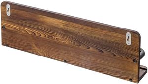 Ensemble de 3 supports de présentation muraux à double plaque en bois massif brûlé rustique cintres décoratifs en métal noir pour support de rangement de 6 à 10 pouces - Product Image 6