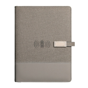 ISapromo Cadeaux Personnalisé A5 Sans Fil Powerbank <span class=keywords><strong>Notebook</strong></span> Journal En Cuir Planificateur De Bureau Agenda Avec 16G <span class=keywords><strong>USB</strong></span> Boucle Business <span class=keywords><strong>Notebook</strong></span> - Product Image 1