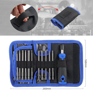 Juego de destornilladores DIY de 25 piezas, kit de herramientas multifuncional de acero inoxidable cromado para reparaciones en el hogar y electrónica - Product Image 1