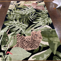Tapis d'appoint en acrylique pour salon, motif léopard, décoration de salle à manger, vente en gros