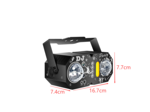 Projecteur de fête <span class=keywords><strong>DJ</strong></span> 7-en-1 : Effets UV, boule magique, vague d'eau, LED Wash, stroboscope doré, laser avec télécommande et support - Product Image 5