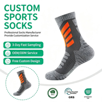 Chaussettes antidérapantes | Chaussettes de ski en coton épais personnalisées, couleur foncée, thermiques, antidérapantes, pour snowboard