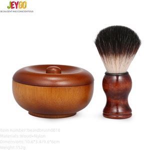Ensemble de brosses à <span class=keywords><strong>barbe</strong></span> artisanales avec logo personnalisé, écologiques, en bois massif, avec pot à savon, <span class=keywords><strong>brosse</strong></span> à <span class=keywords><strong>barbe</strong></span> de qualité supérieure pour le soin masculin, cadeau idéal - Product Image 1