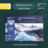 Cuaderno de Dibujo de Acuarela de Primera Calidad con Encuadernación en Espiral, Papel Grueso de 160 g/m², 40 Hojas, Cuaderno de Dibujo Artístico para Estudiantes de Pintura