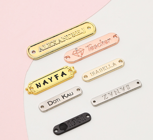 Индивидуальные 18-каратные позолоченные украшения из нержавеющей стали с выгравированным логотипом квадратные бирки современный стиль металлический сувенир для ожерелья браслеты - Product Image 2