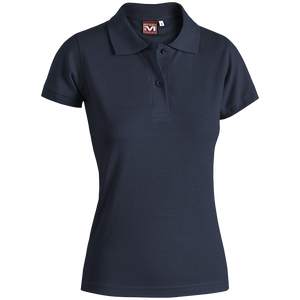 Camiseta de punto transpirable de talla L para Polo azul para mujer con decoración de logotipo informal formal de longitud corta - Product Image 1