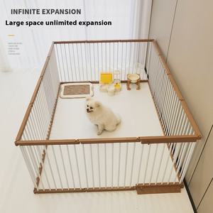 Moe Xiaobao Cage pour <span class=keywords><strong>chien</strong></span> cryptée en bois épaissi et acier Clôture pour animaux de compagnie pour petits, moyens et grands chiens Bouton Intérieur Maison Combinaison gratuite - Product Image 4