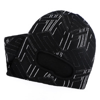 Diseñador de la máscara de esquí personalizado al aire libre Negro de cara completa logotipo personalizado de tela de un agujero de punto negro pasamontañas