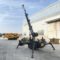 Nouvelle mini grue araignée télescopique hydraulique 1,2T avec moteur et moteur, hauteur de levage de 7 m