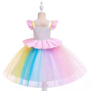 Ragazze di fiore Vestito Dal Tutu Del Bambino Pastello Arcobaleno <span class=keywords><strong>Unicorno</strong></span> Principessa Delle Ragazze Di Compleanno Vestito Da Partito Dei Capretti Dei Bambini Unicorn Costume Per Le Ragazze - Product Image 6