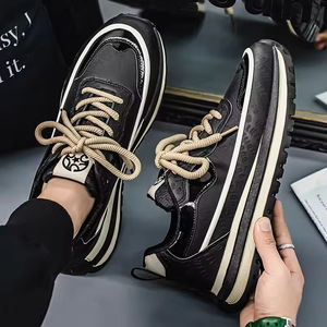 Zapatos Deportivos para Hombre al por Mayor, Parte Superior de Cuero Artificial, Malla Transpirable, Ligeros, Antideslizantes, Suela Suave, Cómodos, a la Moda - Product Image 5