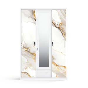 Armario de Acero Impreso con 3 Puertas Correderas y Espejo, Cajón de 1200mm, Popular en Indonesia y Filipinas - Product Image 1