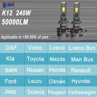 IKAS Factory Super brillante LED K12 240W 50000LM H4 haz Alto y Bajo 12V 24V faros Led H1 H3 H4 H7 H11 9005 9006 bombillas LED