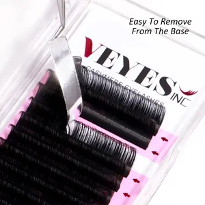 VEYES Jet Black Cashmere Lash Extensions Pinch Method Wholesale Silk Premium Lash Extension Trays Volume Lash Extensions