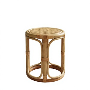 Modern Rattan Bent Birch Wood Stool with Aluminum Frame-Eco-Friendly Waterproof Outdoor <b>Garden</b> Furniture 8-Person Capacity - Product Image 2