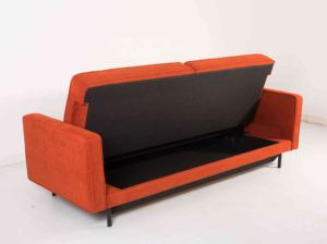 <strong>Nisco</strong> Living Room Sedona Orange Arm Futon Foldable Sofa Bed with Storage - Product Image 5