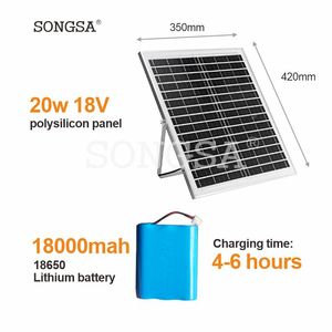 Ventilateur sur pied solaire électrique rechargeable à moteur sans balais <span class=keywords><strong>de</strong></span> 16 pouces, portable, pour la maison, le camping et l'extérieur, à <span class=keywords><strong>prix</strong></span> bas en gros - Product Image 5