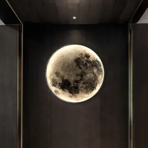 Современный роскошный настенный светильник для спальни, домашний декоративный прикроватный светодиодный настенный светильник в виде Луны для помещений