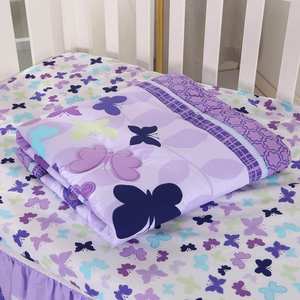 Purple Nursery Crib Sets Newborn Butterfly Crib Bedding Set Include Quilted <b>Comforter</b>,Crib Skirt and Fitted Sheet - Product Image 2