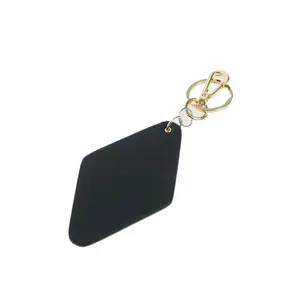 Wholesale Low MOQ Cheap Price Promotional gifts Colorful Custom Logo Metal Saffinao Leather Keyring
