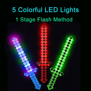 Nouveau Design Créatif Épée LED Pixel Sabre Laser Jouets Lumineux Led En Plastique Jouet <span class=keywords><strong>Mine</strong></span> Artisanat MosaicToys Épées Clignotantes avec Son - Product Image 4