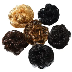 Diskon besar rambut sintetis Bun donat rambut Chignon Dome rambut kualitas baik dan harga terhubung rambut