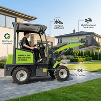 Mini-chargeuse sur pneus électrique la plus petite, 4x4, ultra-compacte, chargeuse frontale, zéro émission, petite chargeuse pour les allées étroites