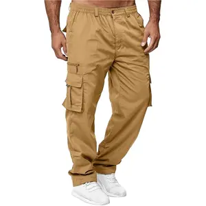 กางเกงต่อสู้สำหรับผู้ชายกางเกงคาร์โก้ทรงหลวมมีกระเป๋าสำหรับผู้ชายกางเกงเดินป่า