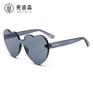 Maidis Heart Shaped Sunglasses Pc Frame Uv400 Women's Fashion Sun Glasses Red Color - Product Image 3
