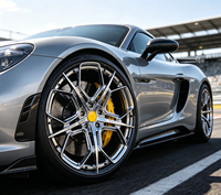 Jantes CF WHEELS personnalisées en 2 parties forgées, jantes en fibre de carbone chromées 5x130 pour Porsche 911 Cayenne Audi BMW Benz Toyota VW Ford