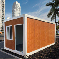 Maison conteneur moderne de 20 pieds en acier, portable, mobile, blanche, contemporaine, multifonctionnelle, avec salle de bain, chambre et salon