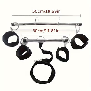 <strong>Spreader</strong> <strong>Bar</strong> Set Extendable Sex Toys Restraint <strong>BDSM</strong> with Hand Wrist Cuffs Ankle Cuff Aluminum Furniture for Adult Games - Product Image 3