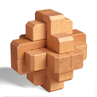 Mainan Puzzle Edukatif untuk Anak Laki-Laki Luban Lock Boats Mortise Tenon Balok Kayu 40-Piece Hadiah untuk Usia 2-3 Tahun
